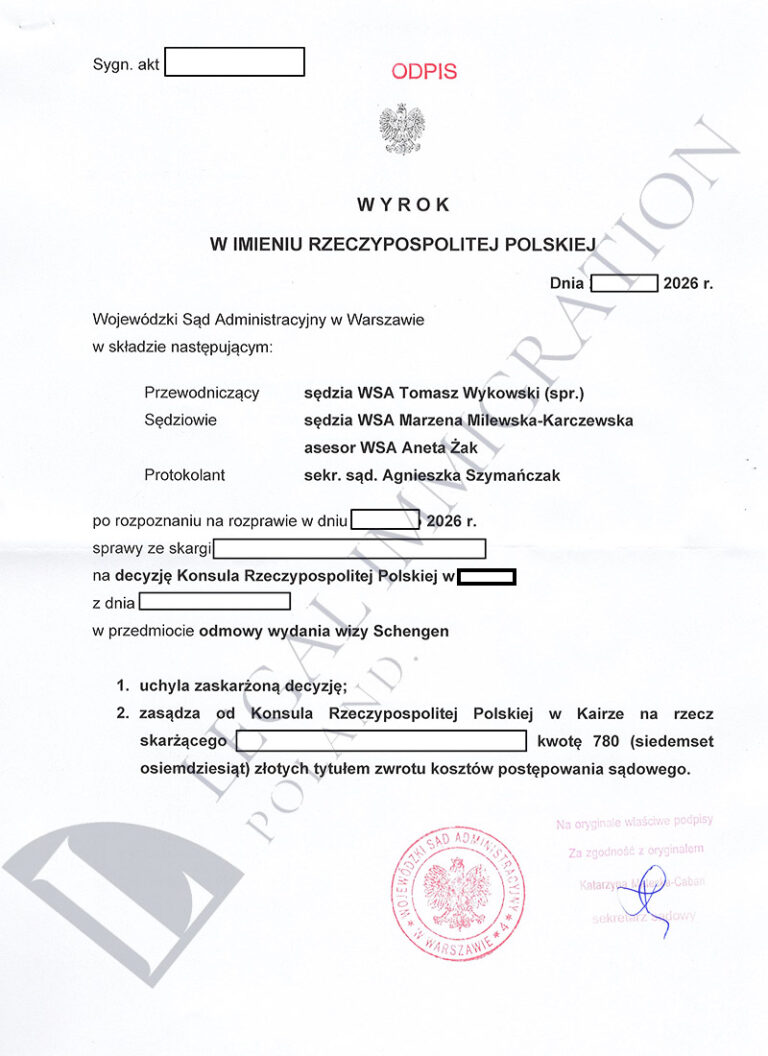 Another win for Legal Immigration Poland before the Voivodeship Administrative Court in Warsaw – why is it worth fighting for your rights?